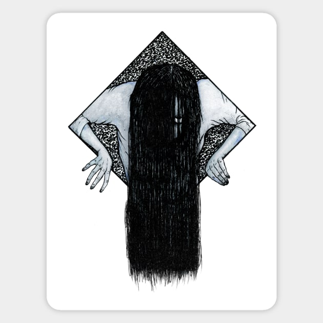 Sadako Emerges Sticker by Bloody Savage